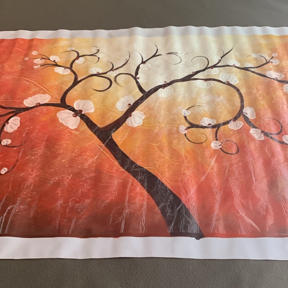 Gorgeous flowering tree original oil painting. Approximately 47 3/4” x 24 1/4” - Picture 3 of 4